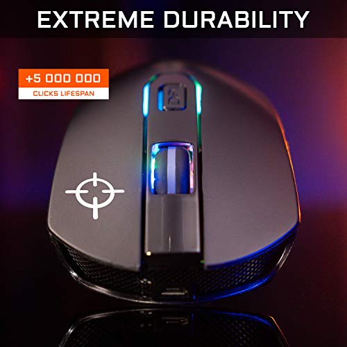 Kult XENON Wireless Gaming Mouse Ricaricabile ad Alte Prestazioni - Wireless Gaming Mouse 7200 DPI, RGB LED, 6 Pulsanti, Software dedicato, Leggero e Veloce - PC/PS4/PS5/Xbox One X/S - Mouse gaming - Immagine 4