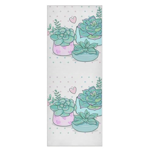 SEINDUS Succulent and Leaves Pattern Hot Yoga Towel for Women & Men, Non Slip Super Absorbent and Quick Dry Yoga Mat Towel for Hot Yoga, Pilates and Fitness 73