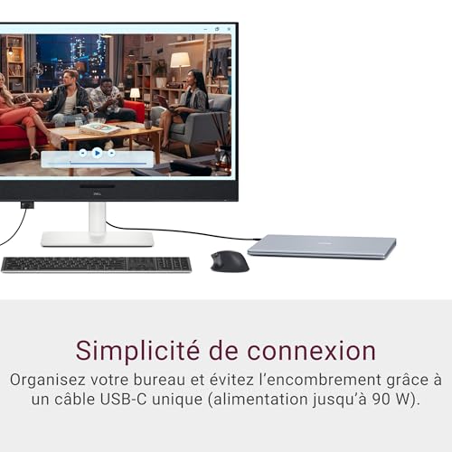 Dell 32 Plus Écran PC S3225QC 4K UHD 3840x2160 120Hz QD OLED 0.03ms AMD FreeSync Premium Pro HDR True 400 Dolby Vision Haut parleurs intégrés 3 USB C HDMI Garantie - vue 9