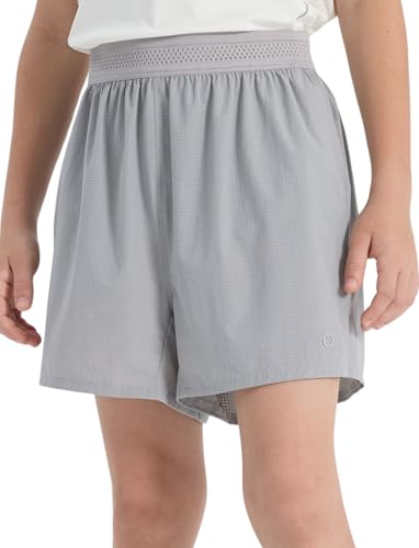 PATPAT Boys 2-Piece Athletic Set, Ultra-Light Quick-Dry T-Shirt & 2-in-1 Mesh Liner Shorts – Breathable Activewear for Sports & Play, Vapor Gray, US10/M4