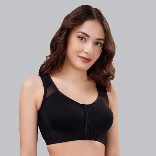 Image of SOIE Women Front Closure Full Coverage Non Padded Non Wired Posture Correction Bra