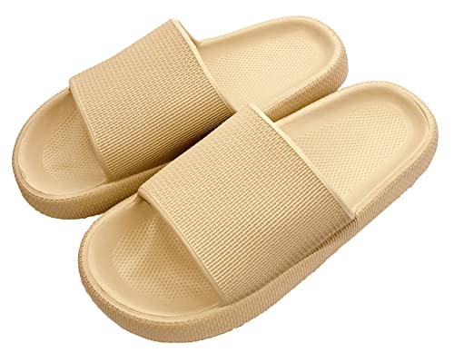 ZIP CORPORATION サンダル ましゅまろ モチっと EVA 低反発 弾力 フィット 超軽量 スリッパ ルームシューズ 室内履き も OK メンズ ベージュ 25.0~26.0 cm