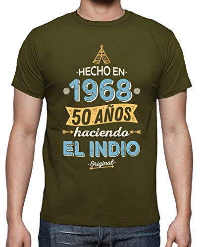 latostadora - Camiseta 1968 50 Aos Haciendo para Hombre Army M