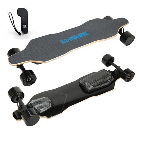E-Skateboard für Erwachsene mit 65 km Reichweite & 45 km/h, OLED Fernbedienung, 25° Steigfähigkeit, 550W Doppelmotor, 4-Rad für Pendler und Lange Fahrten (90 mm Dual-Antrieb Nabenmotor)