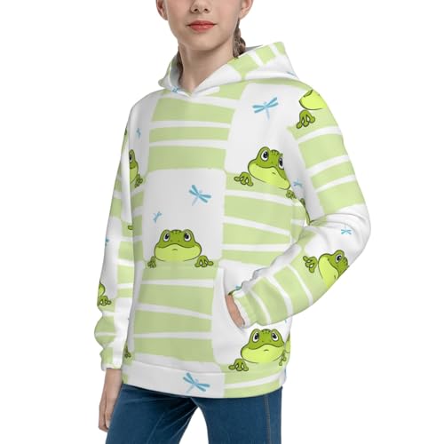 Frogs and Dragonflies Kid Hoodies Boys Sweatshirts Girls Pullover with Pocket2