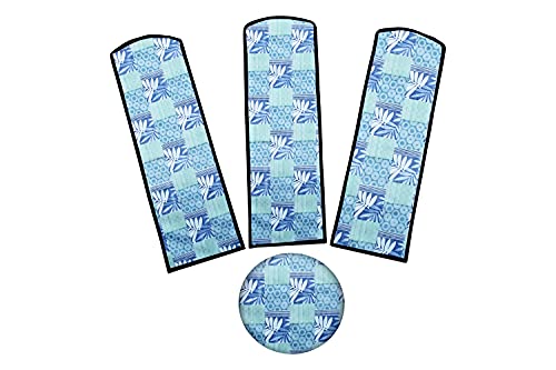 Image of Stylista Waterproof & Dustproof Three Blade Ceiling Fan Cover with attachable Enclosure Set of 3 Fan Covers Surface Pattern Blue