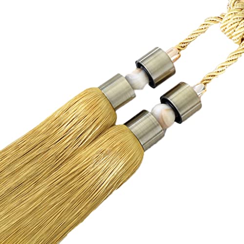 Fermatende Fatti A Mano con Nappe E Corda, Fermatende per Ufficio E Casa, Decorativi, con Perline A Forma di Palla（H）
