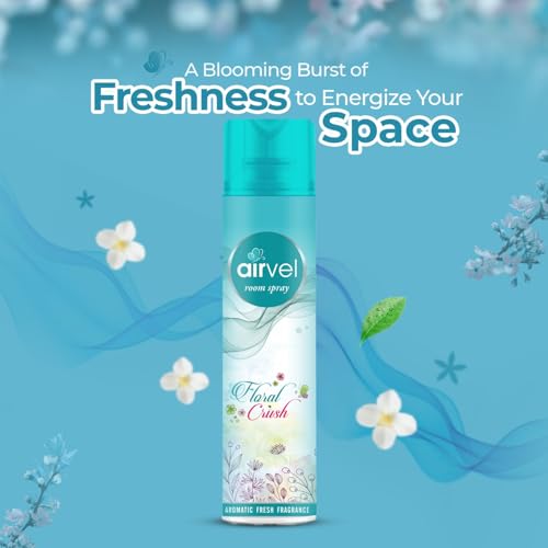 Image of Airvel Floral Crush Fragrance Spray | Non-Toxic, Safe | Long-Lasting Freshness Pack of 3 (217ml each)
