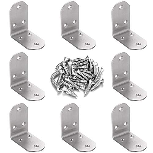 8PCS Heavy Duty Stainless Steel Corner Brace L Shaped Bracket Corner