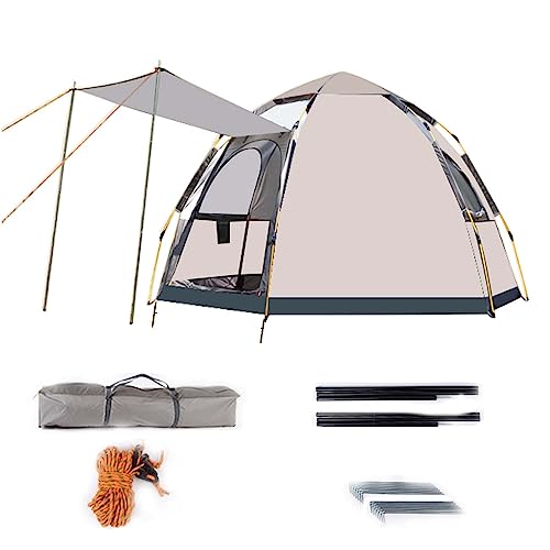 Carpa hexagonal para camping BNEI 5-8 personas con toldo miniatura 1