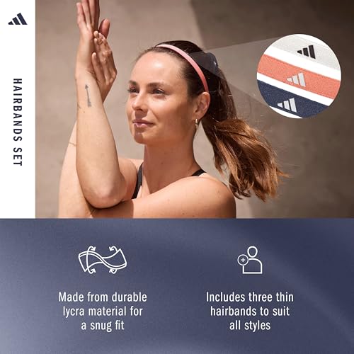 Image of adidas Hairbands - Grey, Coral Fusion, Shadow Navy
