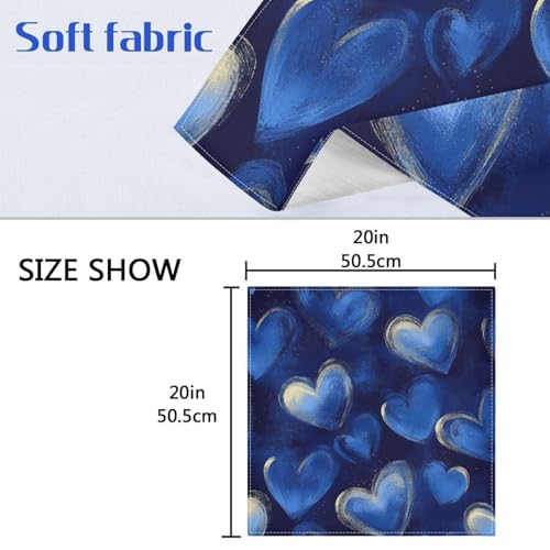 Servilletas de Tela Azules Corazón Paquete 6 Piezas 20x20 in miniatura 7