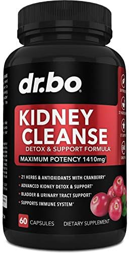 Kidney Cleanse Detox Support Supplement - Natural Cranberry, Juniper Berries, Buchu & Uva Ursi Extract to Support Kidneys, Bladder & Urinary Tract Health Supplements - Herbal Renal Blend Formula Pills