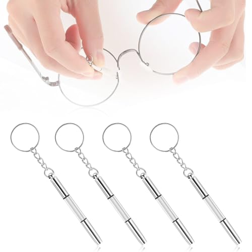 MEXRUMI 4 Piezas Destornillador Para Gafas 3 En 1 Reparación De Destornillador Para Gafas Precisión Herramienta De Mini Destornillador Para Gafas Gafas De Sol Relojes Joyas