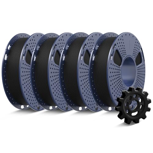 Image of SUNLU PETG 3D Printer Filament Bundle, 0.25kg Each Spool, Total 1kg, Mini Spool, High Speed PETG 1.75mm, 4 Packs, Black*4