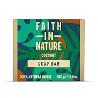 Faith In Nature Natural Coconut Hand Soap Bar, Hydrating, Vegan & Cruelty Free, No SLS or Parabens, 100g