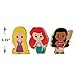 Just Play Disney Wooden Toys 3-Piece Figure Set with Rapunzel, Ariel, and Moana, Officially Licensed Kids Toys for Ages 2 Up