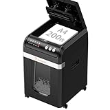bonsaii オートフィードシュレッダー 200枚 業務用 静音 マイクロカット 大容量31L カード/ホチキス対応 自動節電モード搭載 自動送り機能 ブラック C283-A