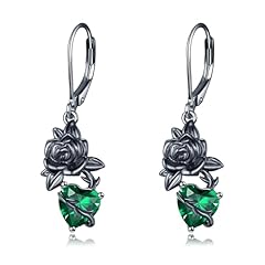 May birthstone rose earrings