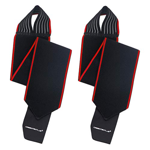 Greententljs Pair of Weightlifting Support Straps with Thumb Loops - Heavy Duty Wrist Wraps Support Braces for Gym Weight Training/Powerlifting Strength Fitness Training with Carry Bag