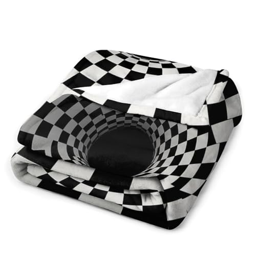 Couverture illusions visuelles flanelle pour cocooning sur canapé