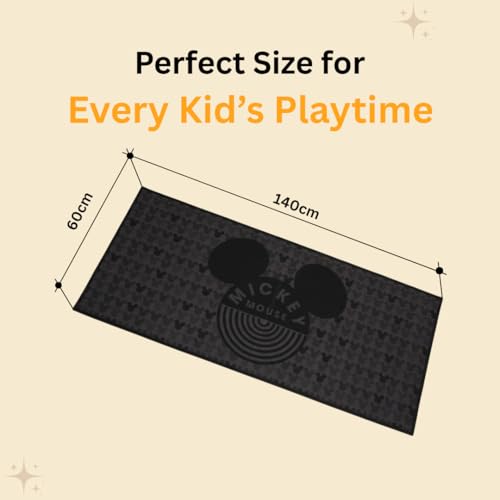 Image of Athom Living Mickey Mouse Runner Carpet 2x4.5 Ft, Soft Printed Mat with Anti-Skid Backing, Durable Washable Runner for Kids Bedroom, Play Area & Playroom Decor