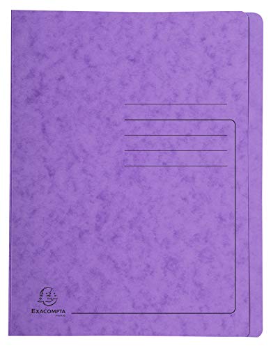 Chemise à lamelle violette en carte lustrée 355g Exacompta Iderama certifiée FSC