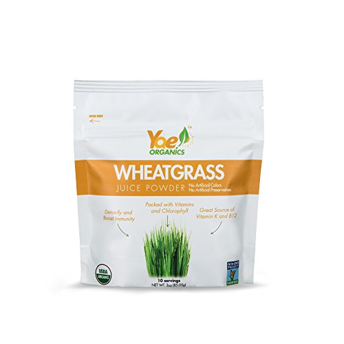 Yae! Organics Organic Keto Wheatgrass Juice Powder(1 Serving=5 Shots Fresh), 100% Dried Chlorophyll Superfood Grown in USA, for Detoxification and Vitality (3oz/10 Servings)