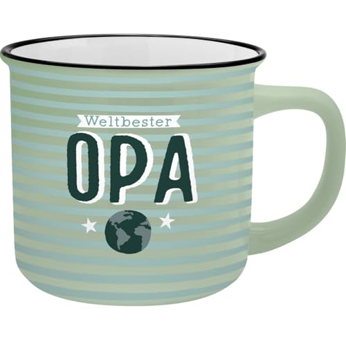 GRUSS & CO XL-Becher Motiv Opa | Lieblingsbecher aus Porzellan Tasse mit Spruch 55 cl mit Geschenkbanderole | Geschenk für Opa Vatertag | 74173