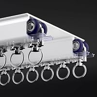 Rail De Rideau Double Plafond Aluminium - Kit 500 Cm (4x125 Cm) Blanc - Installation Facile, Silencieux