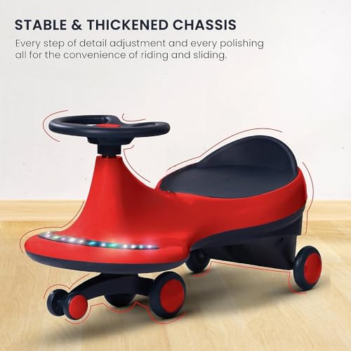 Image of Super Smooth Musical With Lights Plasma Car Ride On For Kids, Baby Car, Ride On Magic Car For Kids 2 To 8 Years Boys Girls (Red)