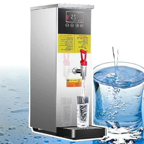YXFAZPP Dispensadores de Agua Caliente, dispensador de Agua Caliente Comercial eléctrico, Caldera de Agua Comercial, Pantalla LCD, ebullición rápida de Agua en 20 Minutos (Silver 50l)