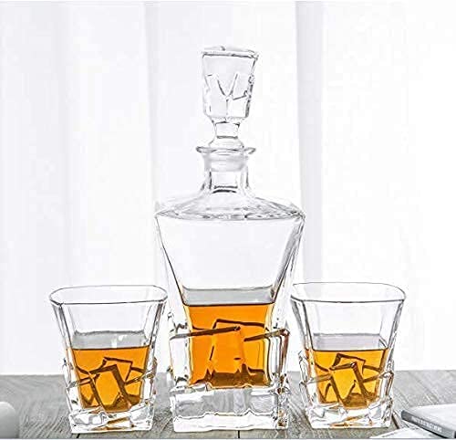 Image of Crystal Clear 7 Pcs Decanter and Glasses Set- Stylish 1 Decanter 800ML and 6 Pcs Glass Set 320ML- Perfect for Whiskey, Scotch, Wine, Vodka, Tequila, Rum