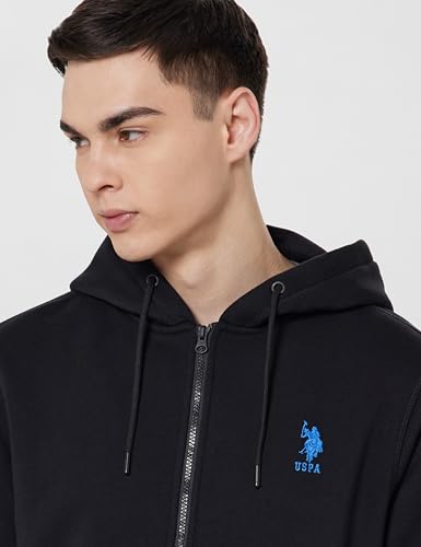 Image of U.S. Polo Assn. Men's Solid Regular fit Sweatshirt, Cotton Blend, Hooded Neck