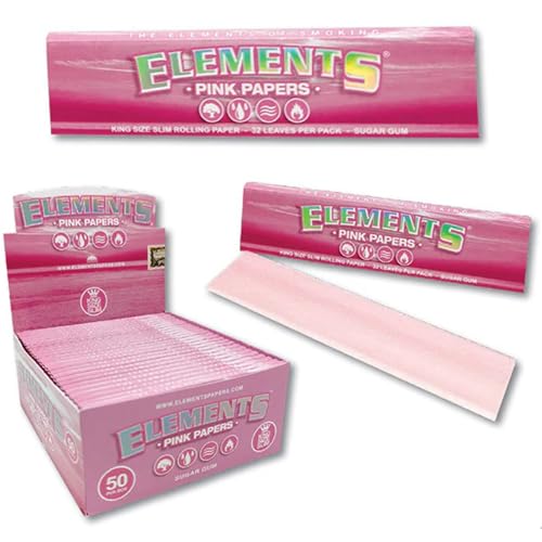 Elements Pink Coloured Kingsize Papers Elements Papers Pink Elements Paper Rolling (50)