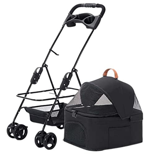 LZHUYE Cochecito para Perros, Cochecito para Perros, Cochecito para Mascotas Easipet, cochecitos para Mascotas, cochecitos de Metal de 20 kg, Cesta de Almacenamiento Plegable para Cochecito deporti