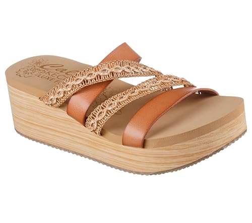 Skechers Skechers Women's SUMMERS, Strappy Platform Slide, TAN, 5M