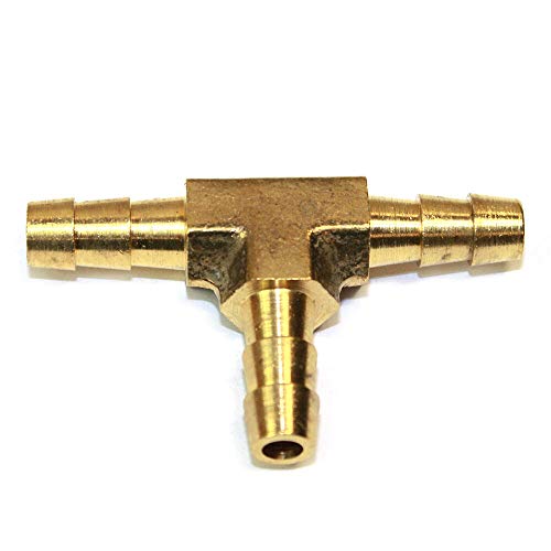 LEFITPA Replacement 1/4 Inch Brass Hose Barb Tee Manifold Fitting for Interstate Pneumatics FBT44