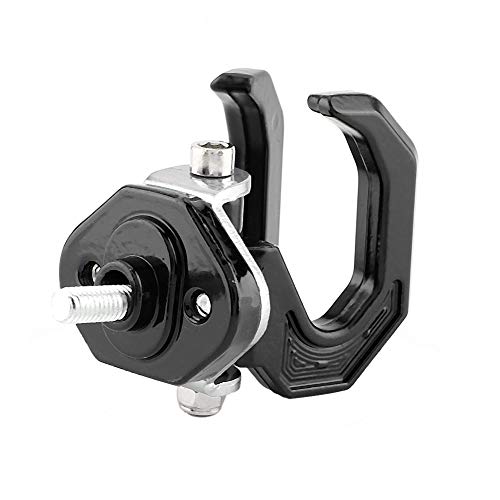 Terisass Universal Motorrad Gepäcktasche Motorrad Modifizierte Aluminiumlegierung Kleiderbügel Hakenhalter Einstellbarer Einzelhaken und Doppelhaken(Schwarzes Silber)