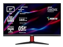Acer Nitro KG272S Gaming Monitor 27 Zoll (69 cm Bildschirm) Full HD, 165Hz OC, 144Hz, 2ms (G2G), 2xHDMI 2.0, DP 1.2, HDMI/DP FreeSync Premium