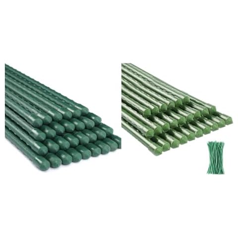 TINGYUAN Bundle of 55 Inches Steel Plant Stakes and 48 inch Garden Stakes Cover