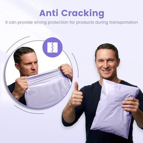 Image of Metronic Poly Mailers 12x15.5 50PC Shipping Bags for Clothing Lilac Purple | Self-Seal Waterproof Mailers Poly Bags Shipping Envelopes Durable Plastic Package Mailing Bags Postal Bags for Small Business