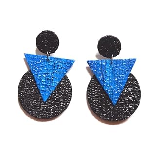 Forest Magic Drop Earrings – Sustainable Natural Fiber, Handmade Brazilian Earrings, Unique Creative Pair of Earrings, Eco-Friendly – Black and Blue