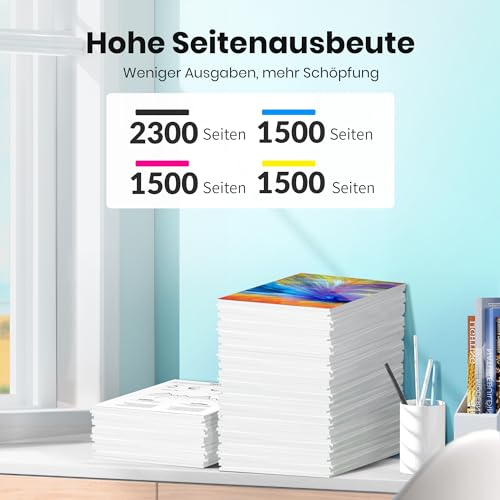 Glliter 950XL 951XL Druckerpatronen Kompatible für HP 950XL für HP 951XL für HP Officejet Pro 8620 Patronen für Officejet Pro 8600 8610 8615 8620 8625 8630 8640 8660 8100 251DW 276DW (4er-Pack)