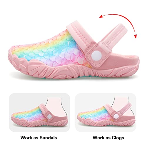 Kids Girls Boys Quick Dry Athletic Water Shoes Pool Swim Sandals House Slippers Gradient Mermaid 13 Little Kid #TOP3