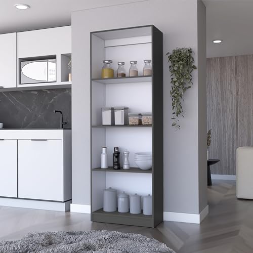 SUSULULU 71" Four-Shelf Cabinet with Storage, Storage Cabinets with Classic-Modern