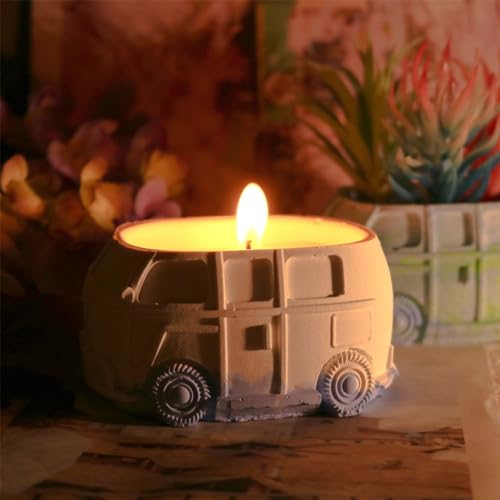 Molde Silicone Criativo Para Vasos Flores Moldes Para Plantadores Carro Ônibus Suculentas Molde Para