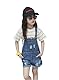KIDSCOOL SPACE Kleines Mädchen Jean Mann, zerrissene Big Denim Shortalls, Blau, 12-13 Jahre