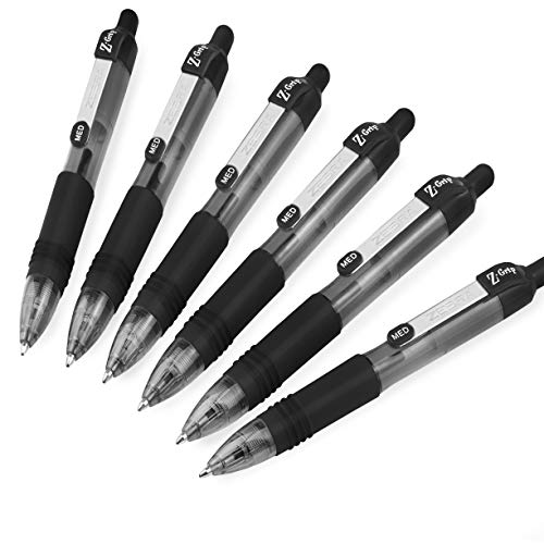 Zebra Z-Grip Lot de 6 mini stylos à bille rétractables lisses Noir 1 mm