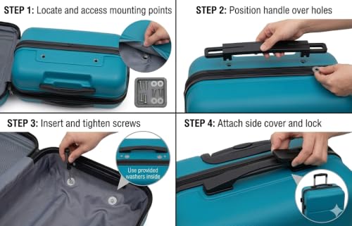 Image of Luggage Wheel,Handle,Lock Only for Replacement and Repair for VIP, Safari, Skybag, Amrican Tourister Suitcases Luggage Part (2 PCS HANDLE BLACK)